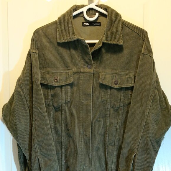 ZARA khaki corduroy over shirt size M - Picture 1 of 7